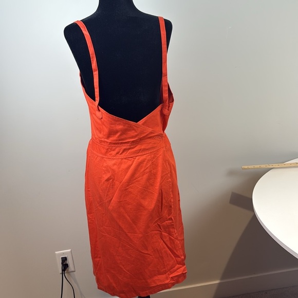 Stefanel Bright Orange Midi Wrap Dress Size EU44 - Picture 3 of 6